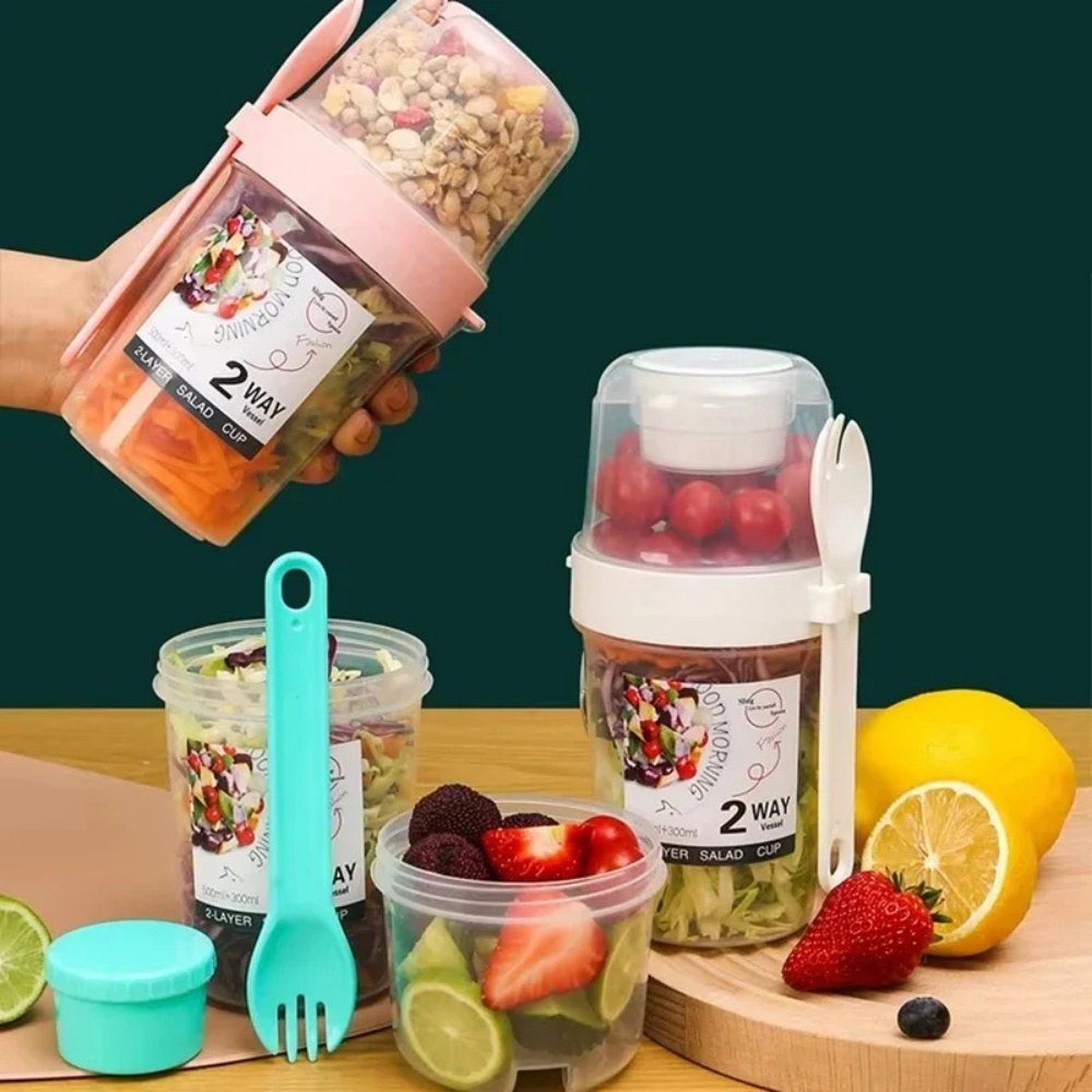 Meal Prep Jar - المحمولة كوب للسلطة الإفطار كوب الغذاء