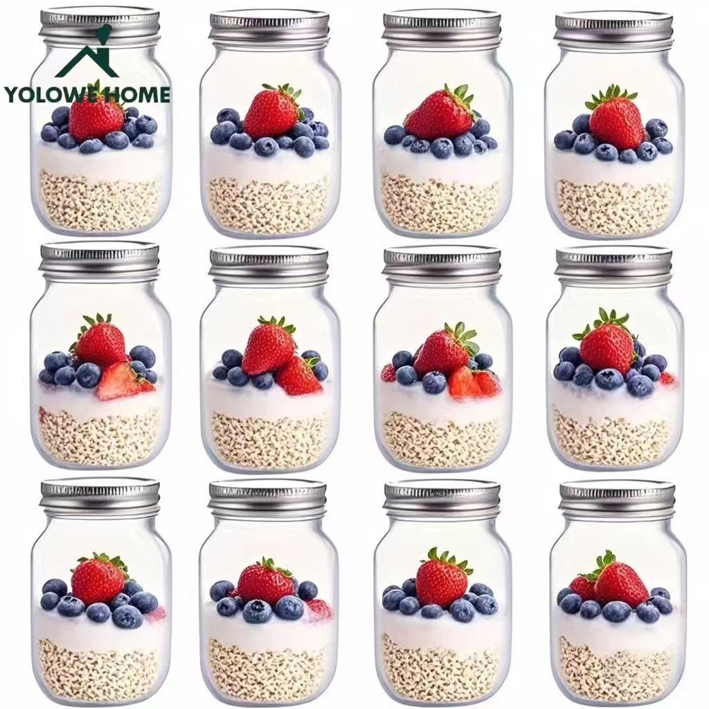 Meal Prep Jar - 6 قطع، 12 قطعة، 500 مل/16