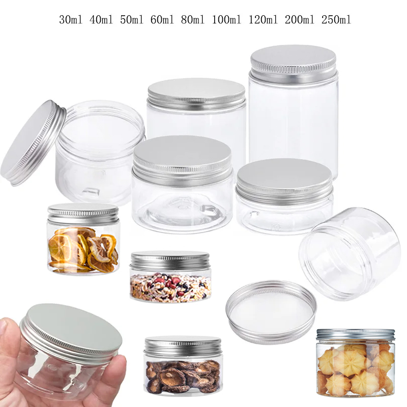 Meal Prep Jar - برطمانات تخزين مستديرة من الألومنيوم مع