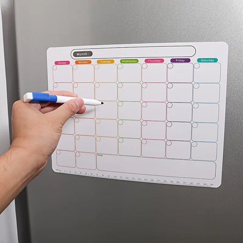 Meal Prep Planner - مغناطيس ثلاجة، مخطط شهري وأسبوعي، ملصق