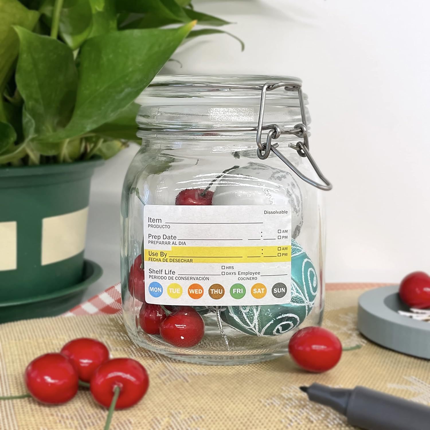 250 قطعة/لفة ملصقات تواريخ الط - مراجعة Meal Prep Jar وسعره
