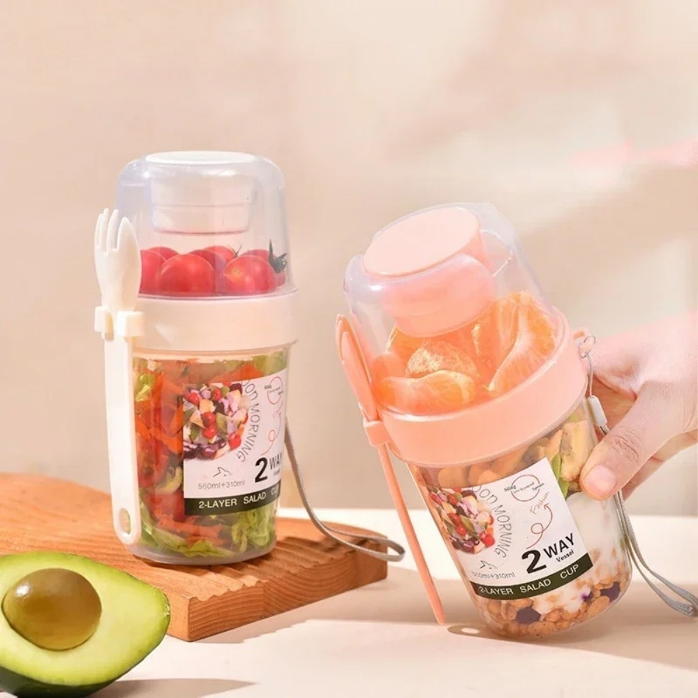 المحمولة كوب للسلطة الإفطار كو - مراجعة Meal Prep Jar وسعره