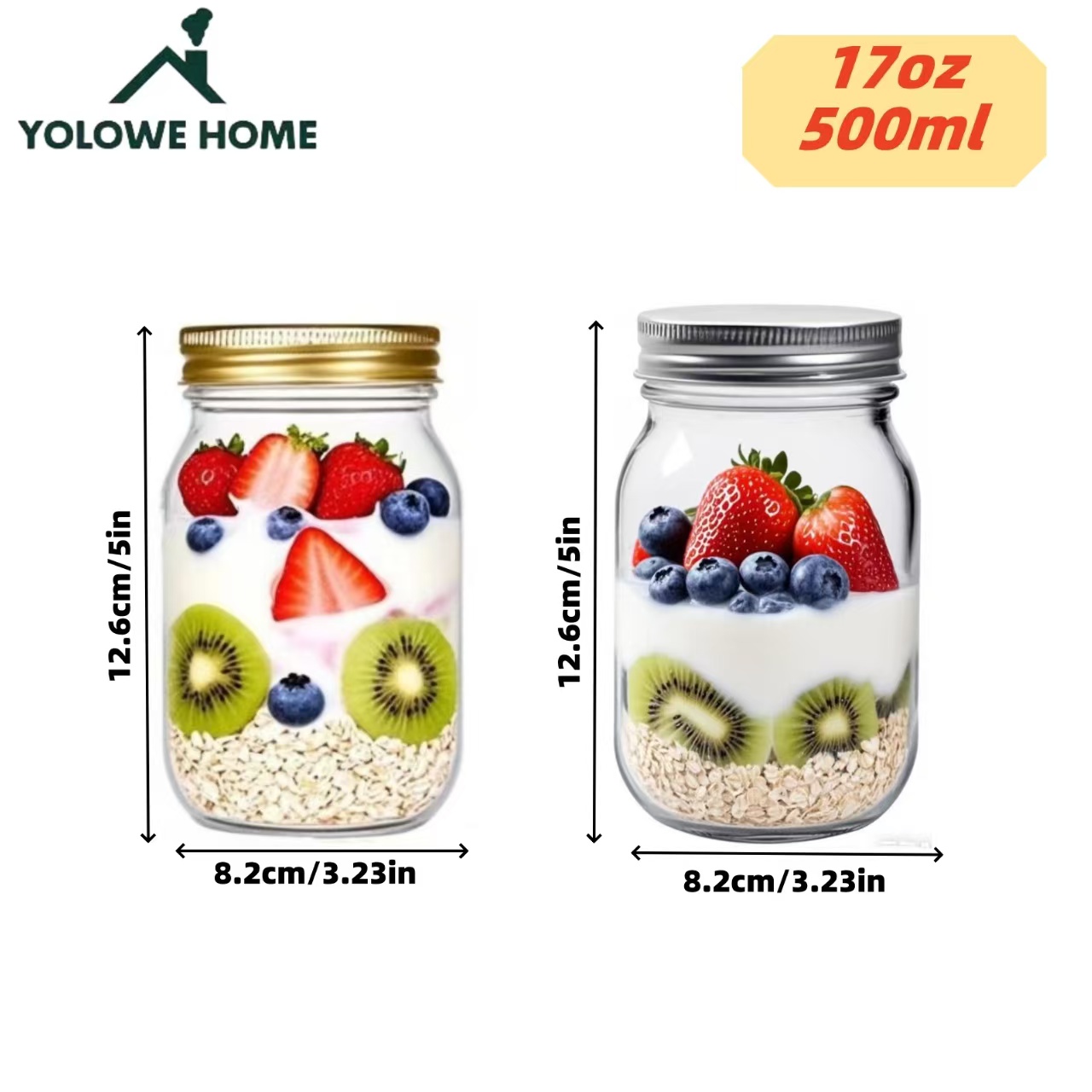 6 قطع، 12 قطعة، 500 مل/16 أونص - مراجعة Meal Prep Jar وسعره