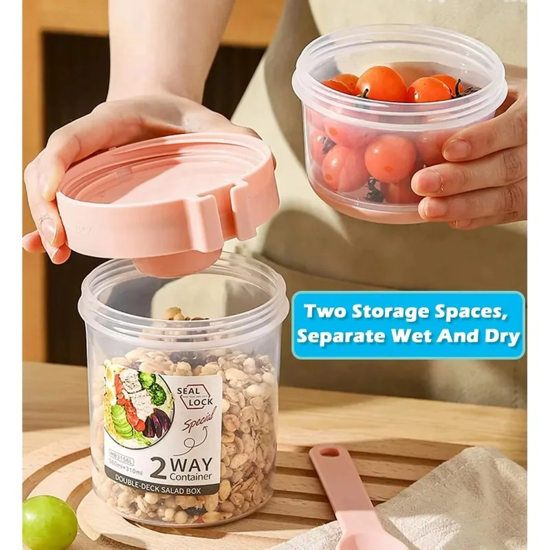 كوب سلطة محمول كوب دقيق الشوفا - مراجعة Meal Prep Jar وسعره