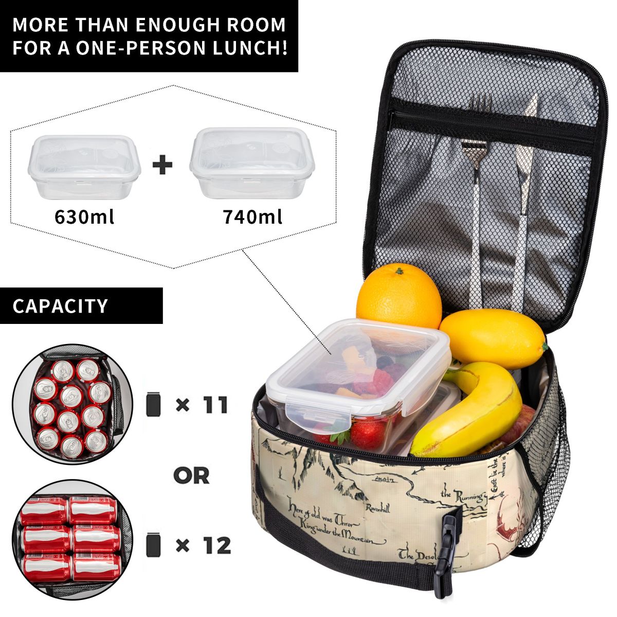 حقيبة غداء رياضية مطبوعة بتصمي - مراجعة Meal Prep For Office وسعره