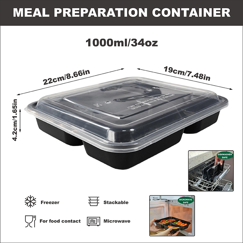 حاويات طعام بثلاثة أقسام، سعة  - مراجعة Meal Prep For Office وسعره
